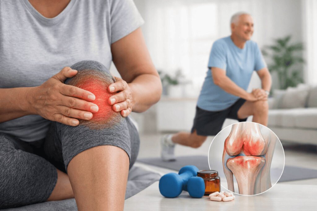 Joint pain causes: knee inflammation and mobility exercise