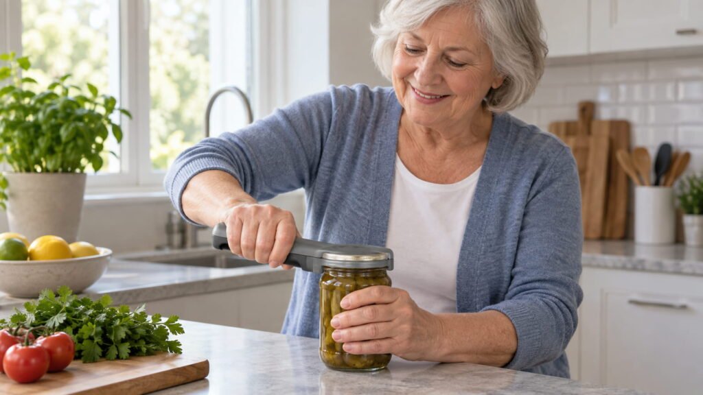 Assistive devices for arthritis helping with opening a jar