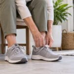 Walking shoes for arthritis being fitted for comfortable mobility